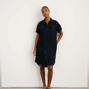 Alex mill dark navy blue utility linen shirt dress